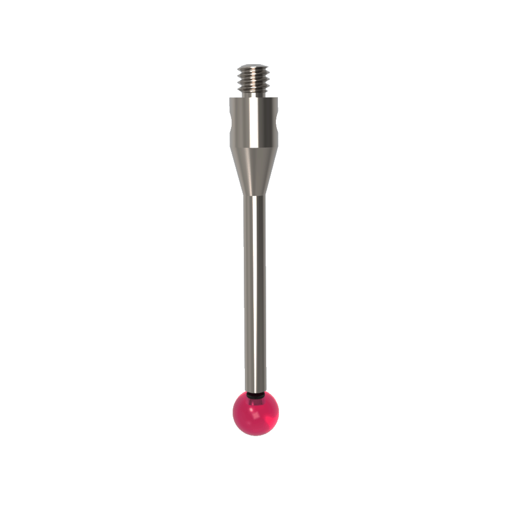 Straight Styli; base: stainless steel; stem: stainless steel; ball: ruby