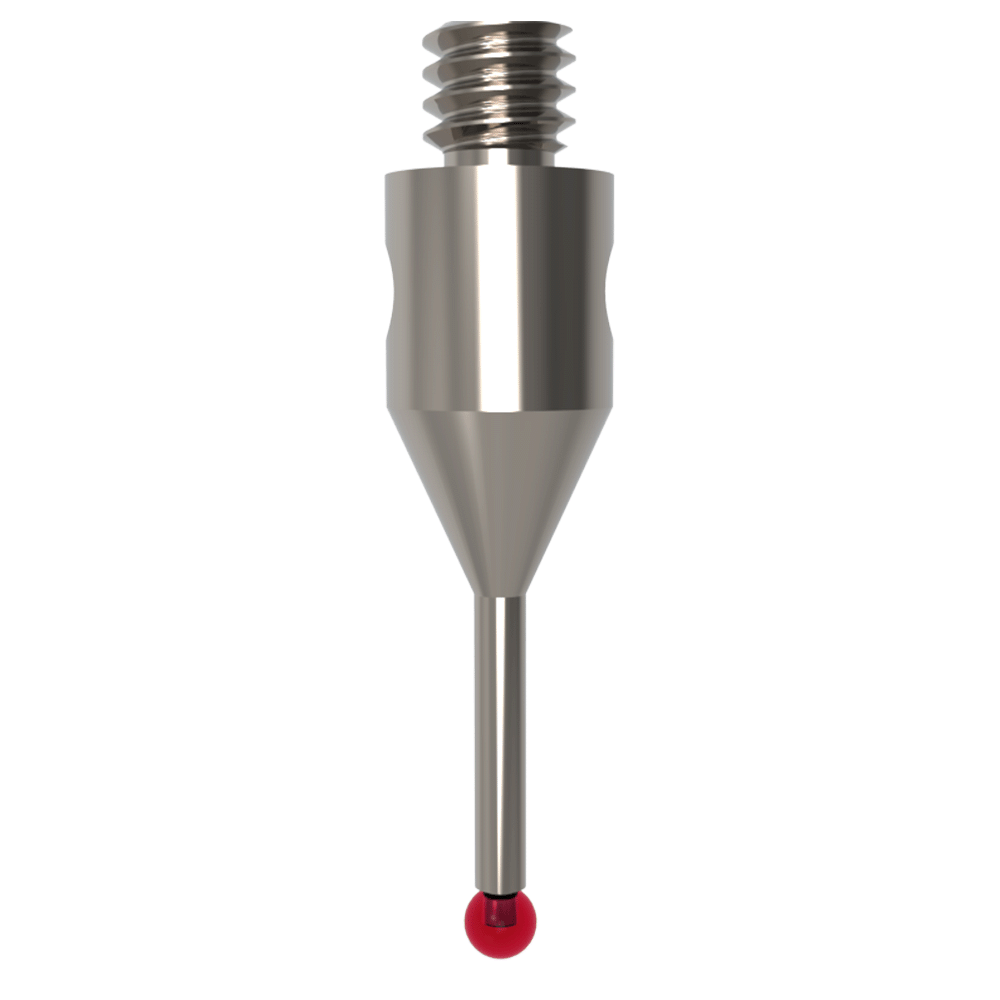 Straight Styli; base: stainless steel; stem: stainless steel; ball: ruby