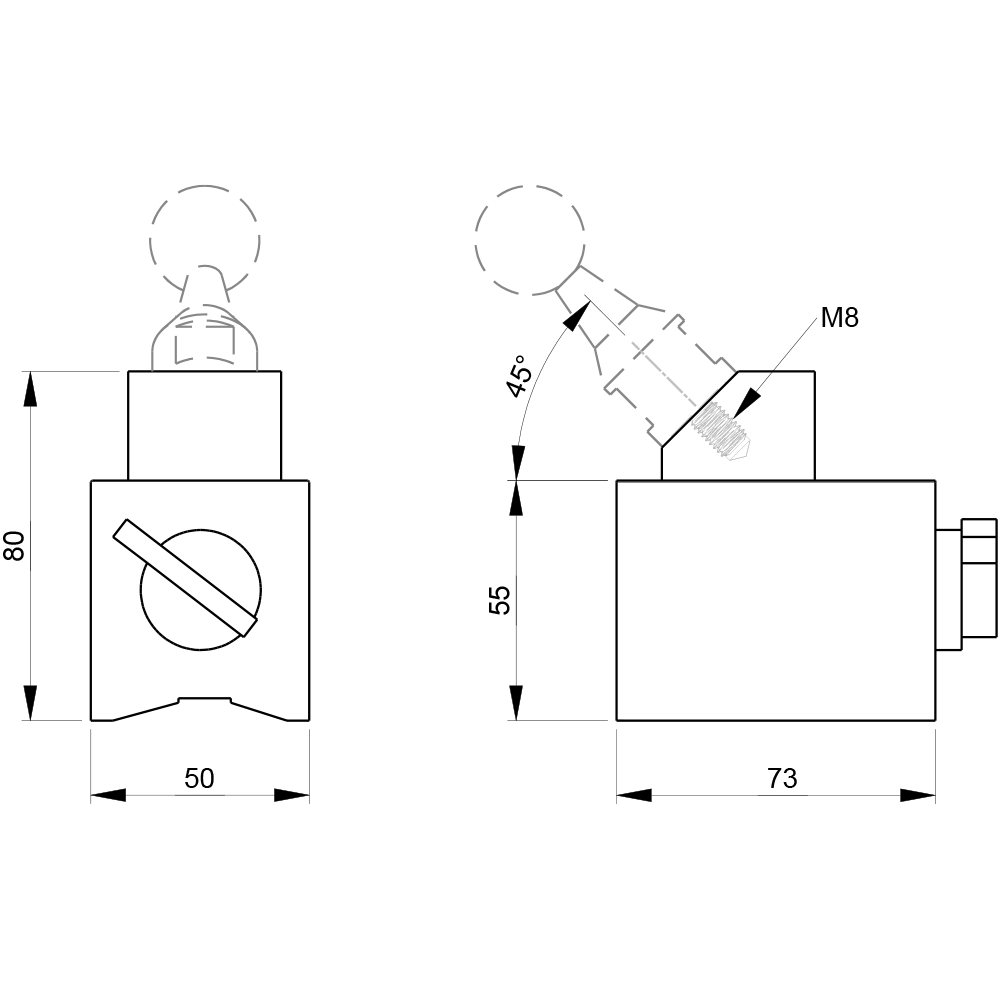Drawing of product MAGNETFUSS KNM8