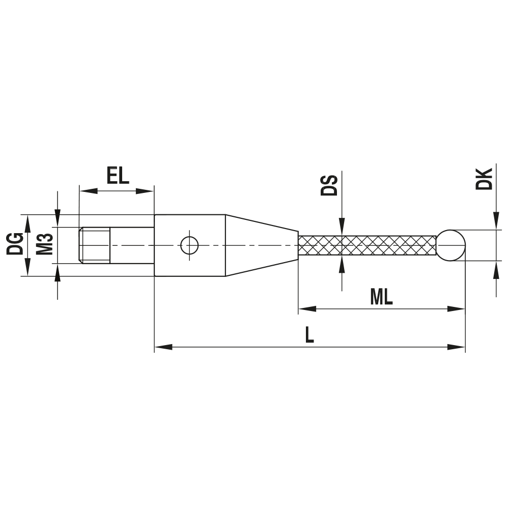 Drawing of product TC M3 S30 05 020