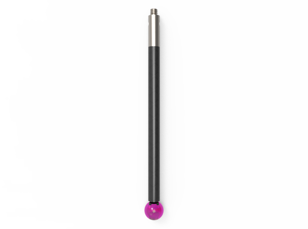 Straight Styli; base: stainless steel; stem: carbon fiber; ball: ruby